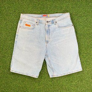 Empyre Light Blue Colby Loose Fit Denim Skate Shorts Size 36